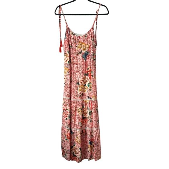 Farm Rio For Anthropologie Verbena Tiered Floral Midi Summer Dress Size S - Picture 2 of 12